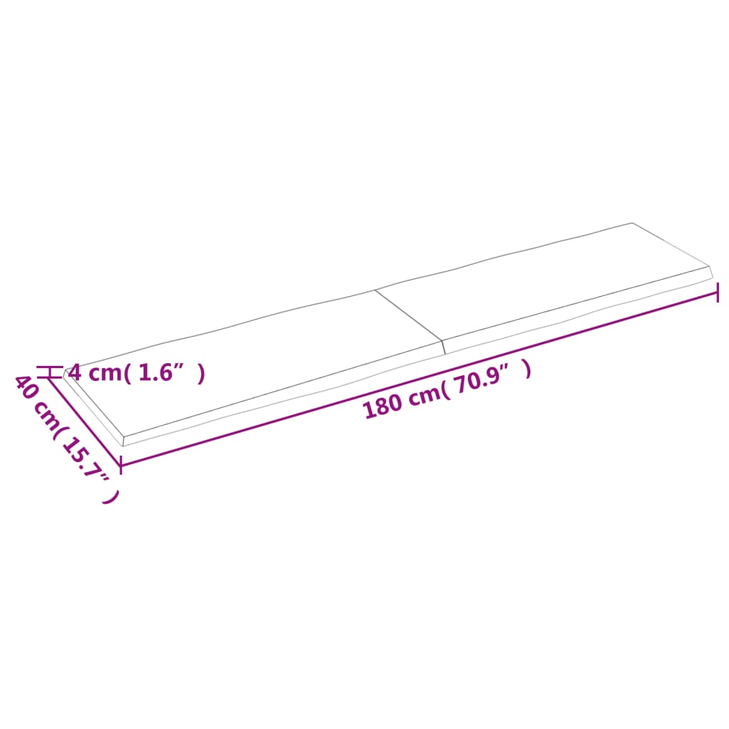 Dessus de table bois massif non traité bordure assortie Plateaux de table vidaXL