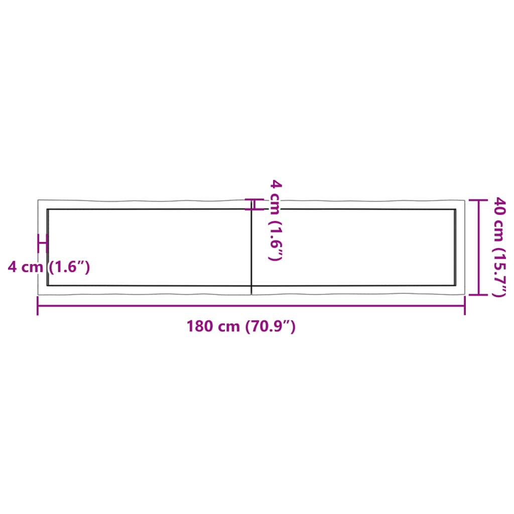 Dessus de table bois massif non traité bordure assortie Plateaux de table vidaXL