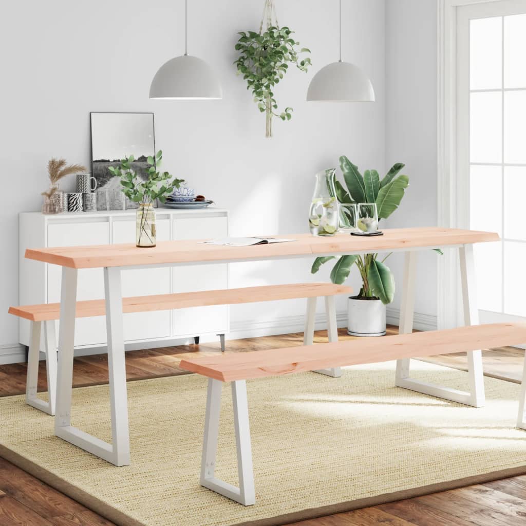 Dessus de table bois massif non traité bordure assortie Plateaux de table vidaXL