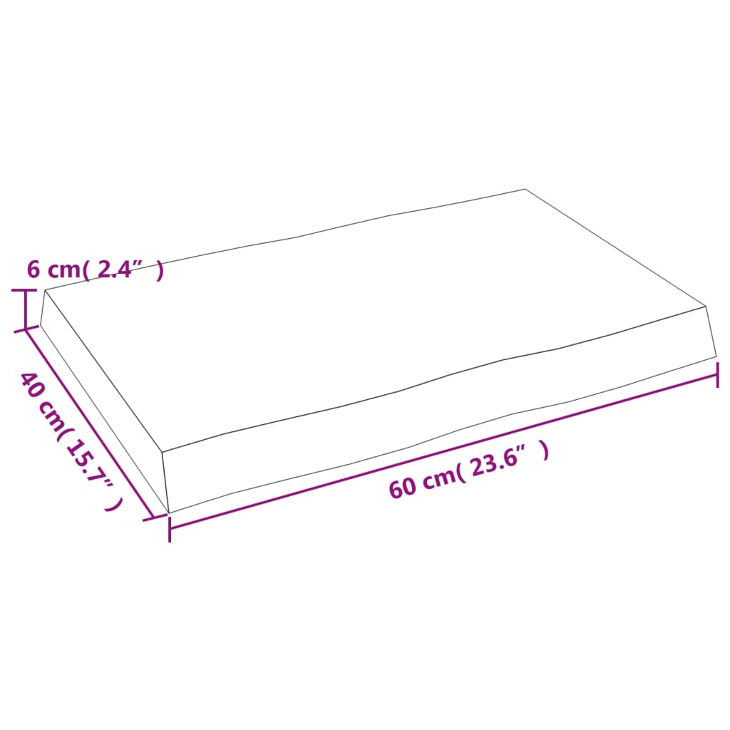Dessus de table bois massif traité bordure assortie Plateaux de table vidaXL