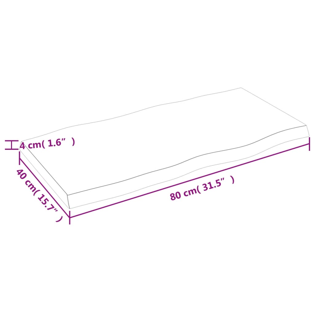 Dessus de table bois massif traité bordure assortie Plateaux de table vidaXL