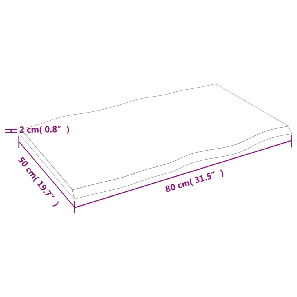 Dessus de table bois chêne massif traité bordure assortie - XIOS