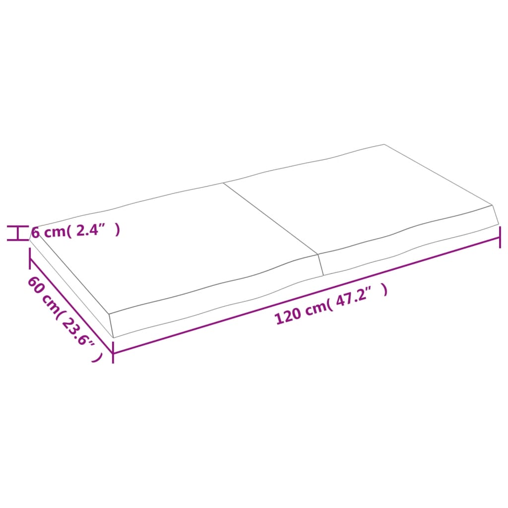 Dessus de table bois massif traité bordure assortie Plateaux de table vidaXL