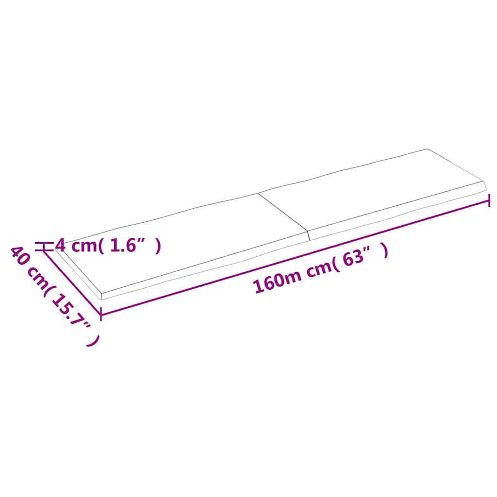 Dessus de table bois massif traité bordure assortie - XIOS
