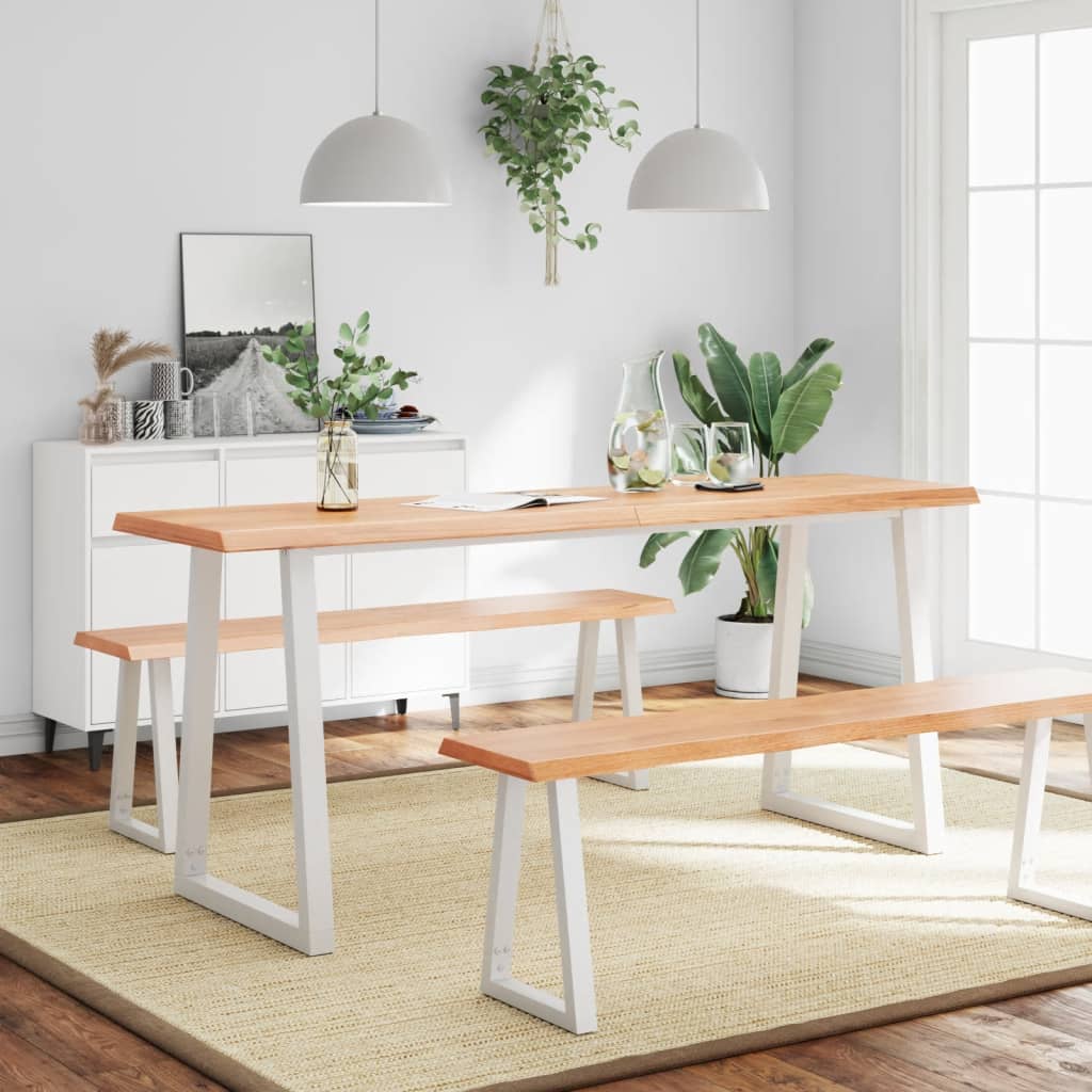 Dessus de table bois massif traité bordure assortie Plateaux de table vidaXL