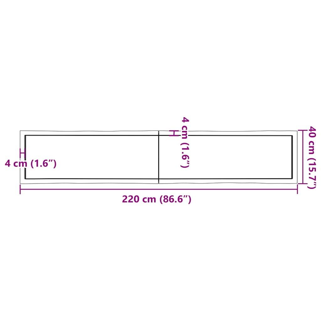Dessus de table bois massif traité bordure assortie - XIOS
