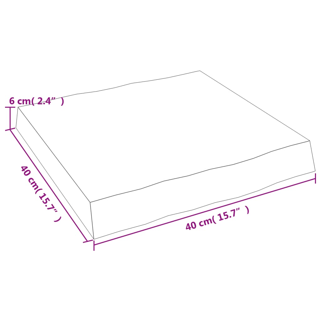 Dessus de table bois massif traité bordure assortie Plateaux de table vidaXL