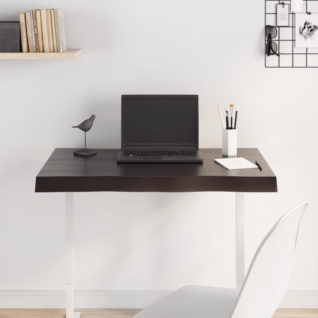 Dessus de table bois massif traité bordure assortie Plateaux de table vidaXL