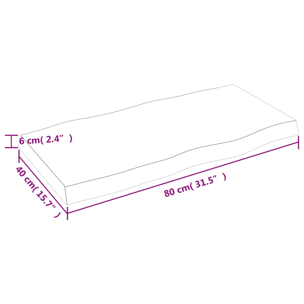 Dessus de table bois massif traité bordure assortie Plateaux de table vidaXL