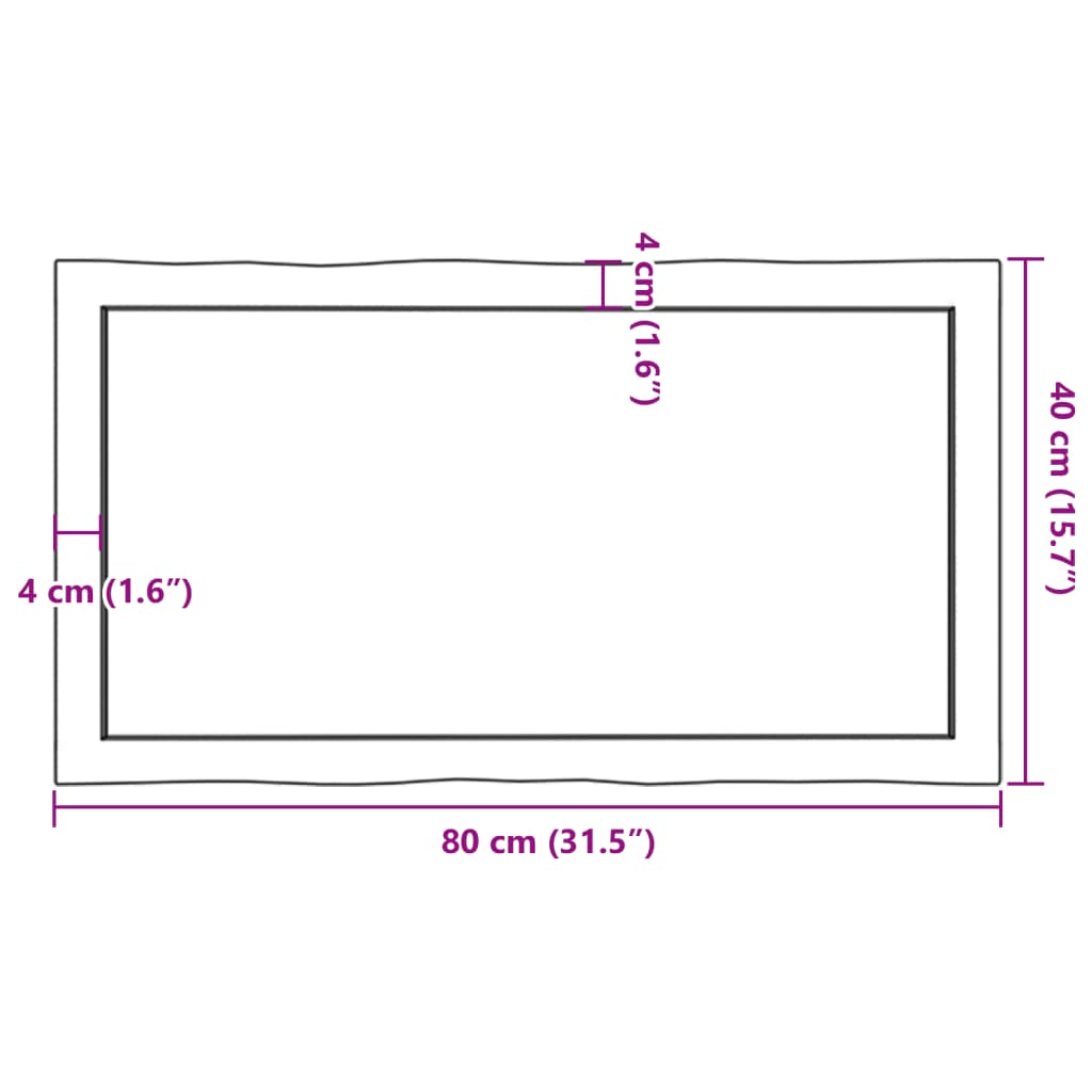 Dessus de table bois massif traité bordure assortie Plateaux de table vidaXL