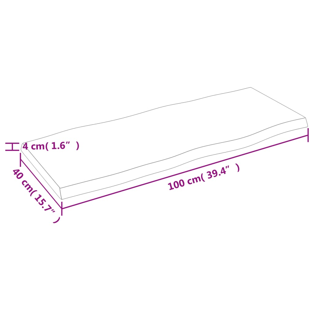 Dessus de table bois massif traité bordure assortie Plateaux de table vidaXL