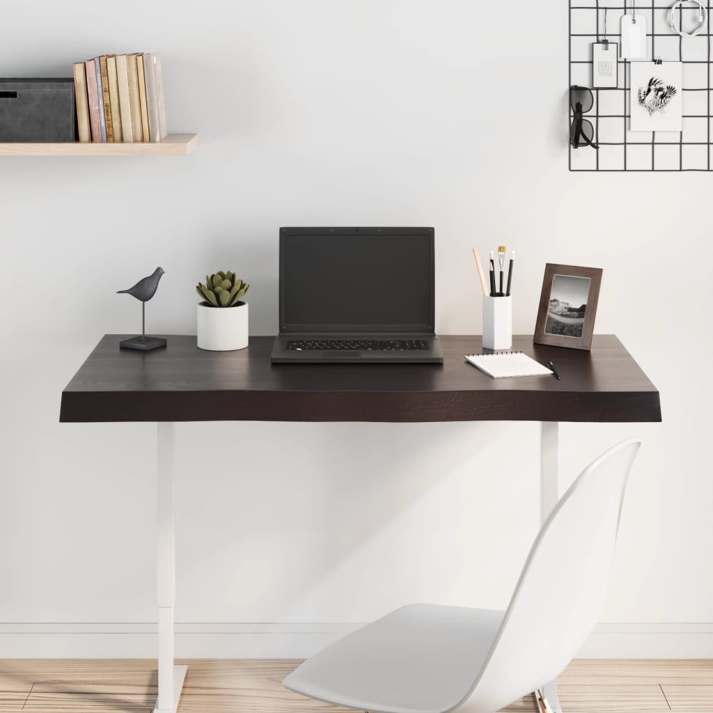 Dessus de table bois massif traité bordure assortie Plateaux de table vidaXL