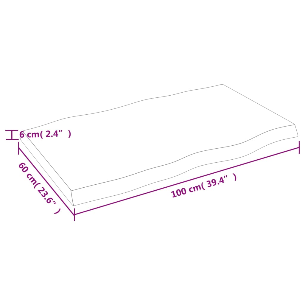 Dessus de table bois massif traité bordure assortie Plateaux de table vidaXL