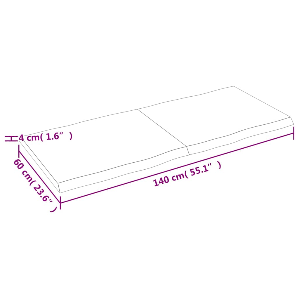 Dessus de table bois massif traité bordure assortie - XIOS
