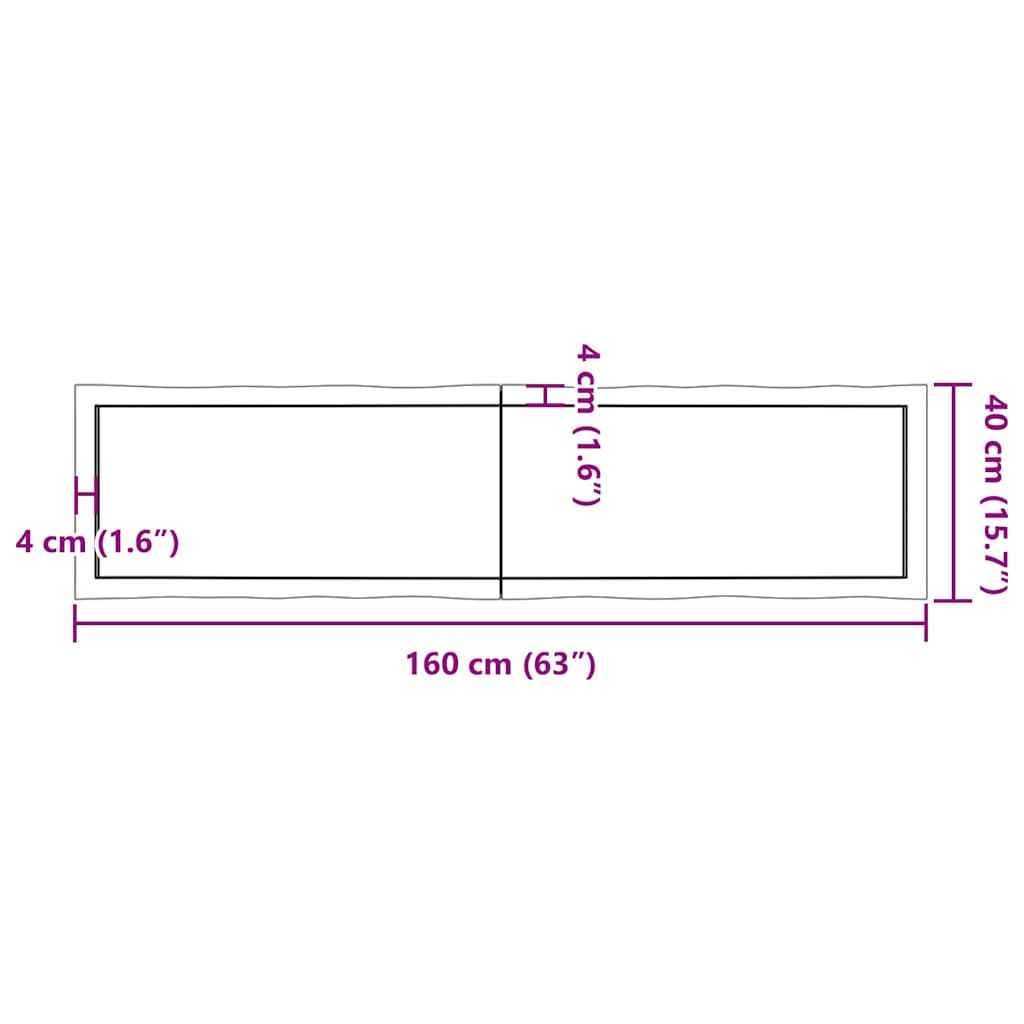 Dessus de table bois massif traité bordure assortie - XIOS