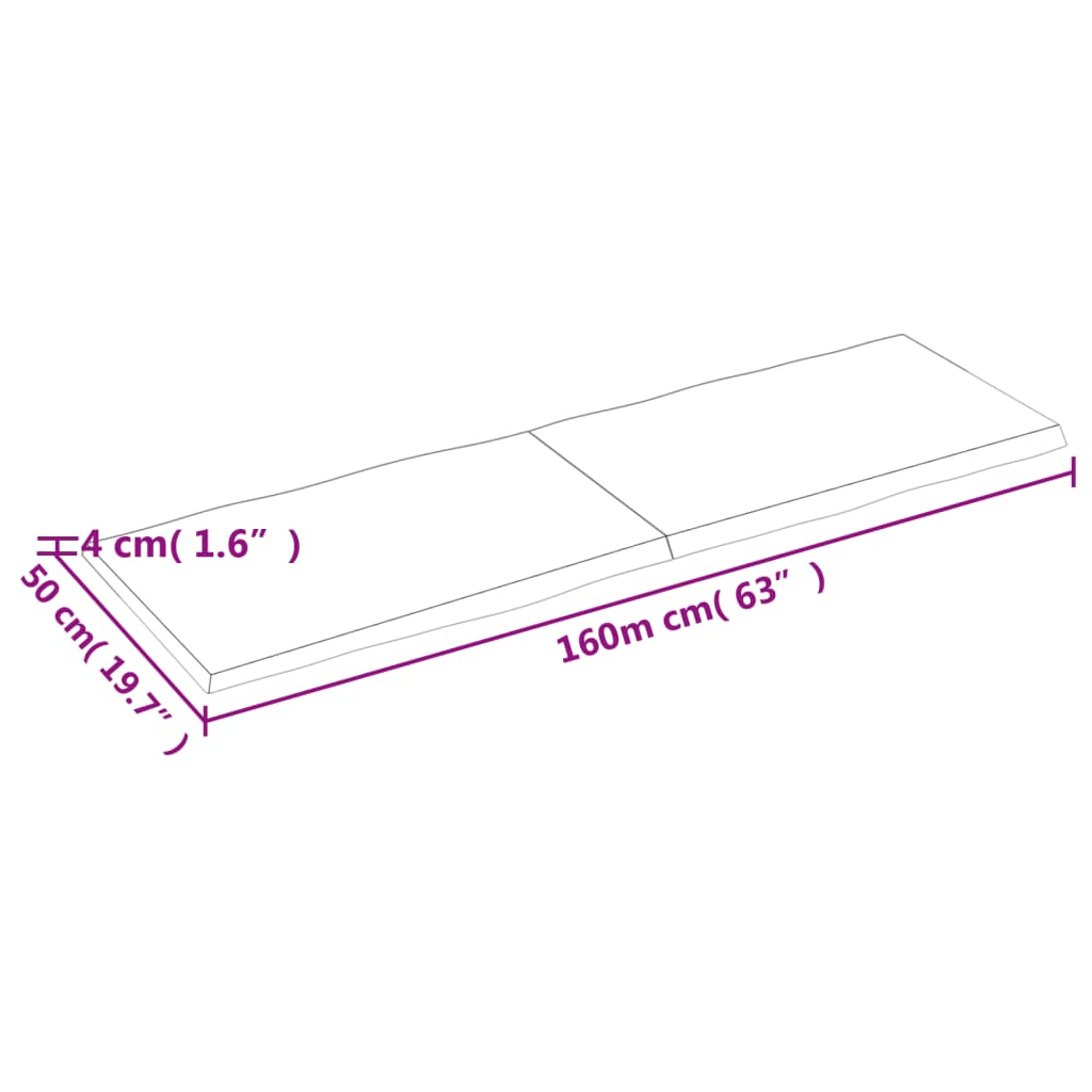 Dessus de table bois massif traité bordure assortie Plateaux de table vidaXL