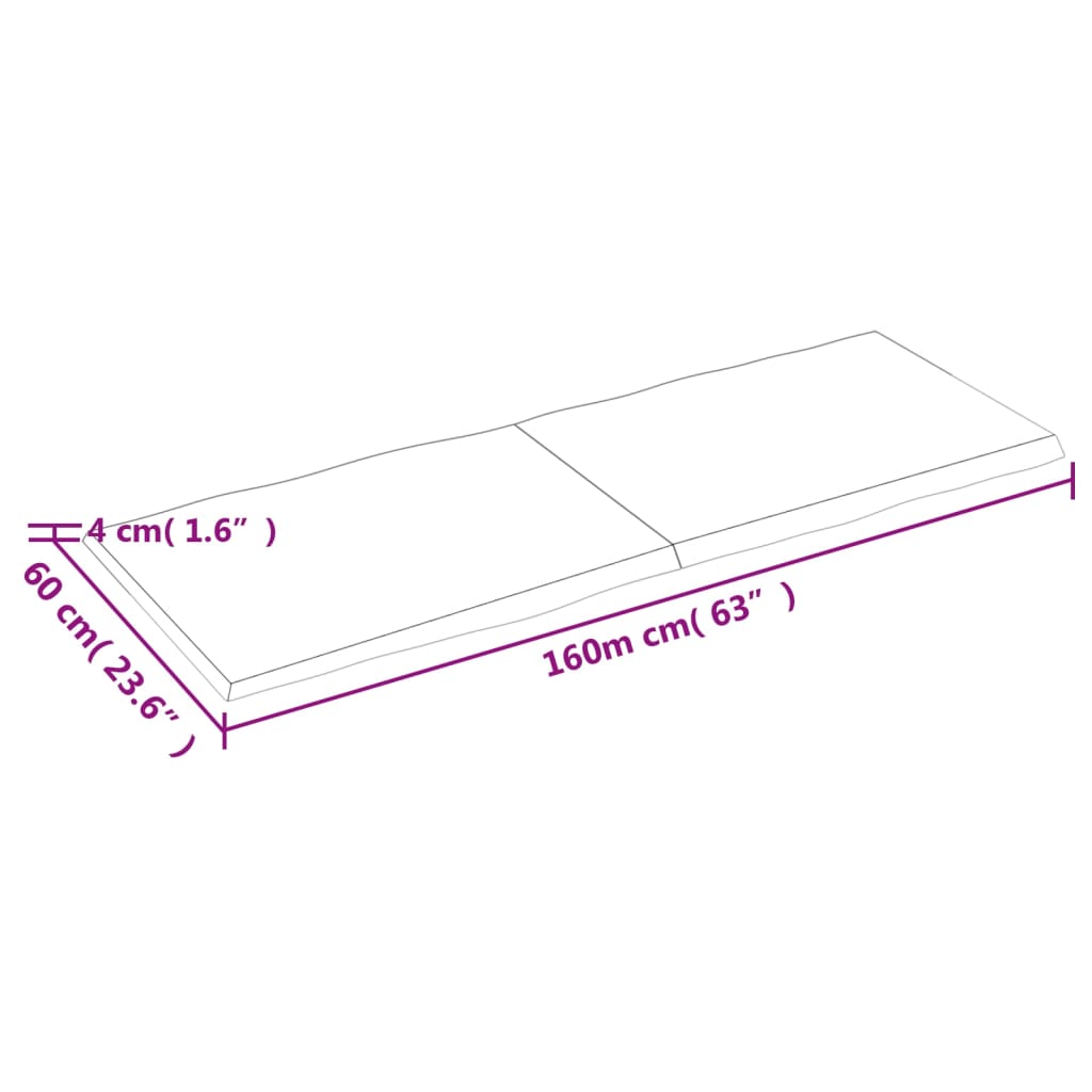 Dessus de table bois massif traité bordure assortie Plateaux de table vidaXL