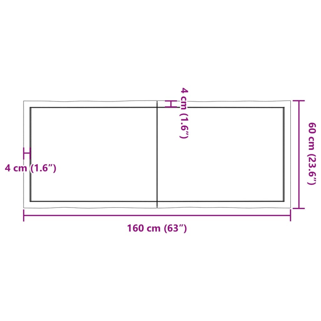 Dessus de table bois massif traité bordure assortie Plateaux de table vidaXL