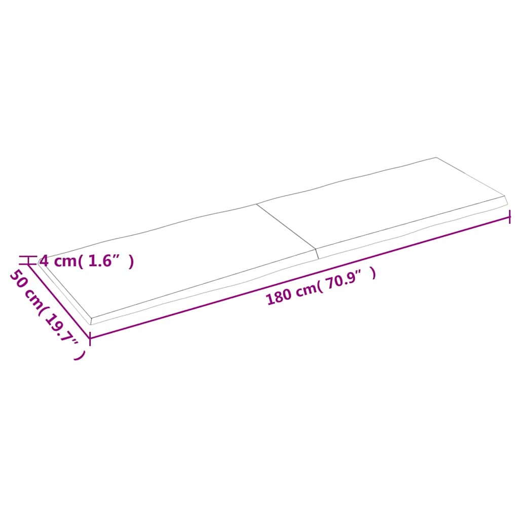 Dessus de table bois massif traité bordure assortie - XIOS