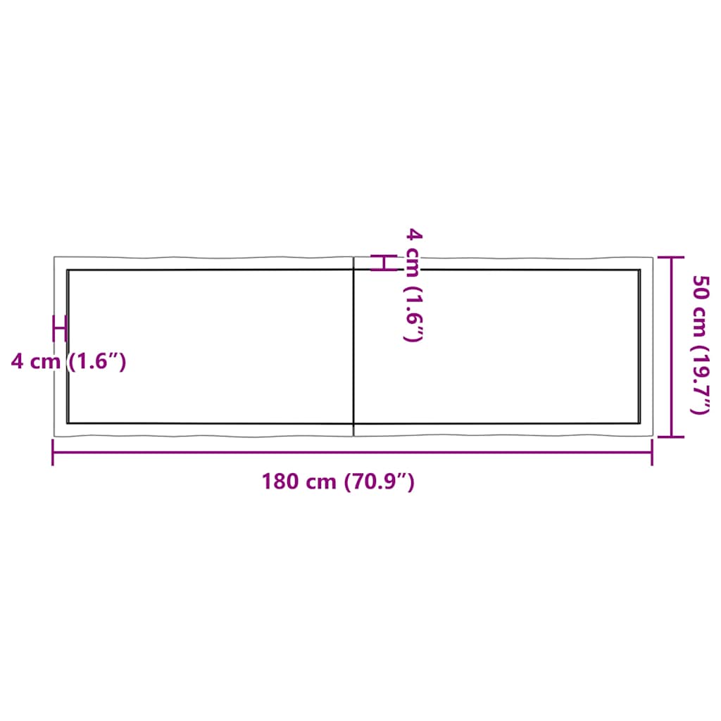 Dessus de table bois massif traité bordure assortie - XIOS