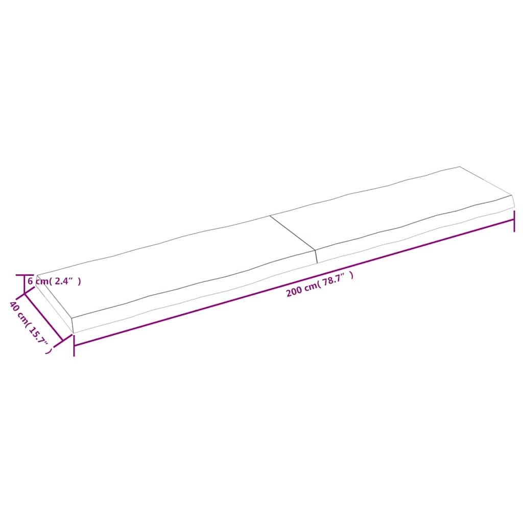 Dessus de table bois massif traité bordure assortie - XIOS