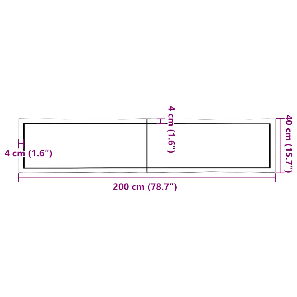 Dessus de table bois massif traité bordure assortie - XIOS