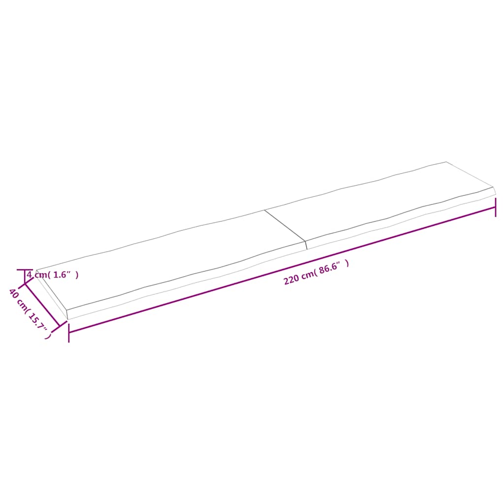 Dessus de table bois massif traité bordure assortie - XIOS