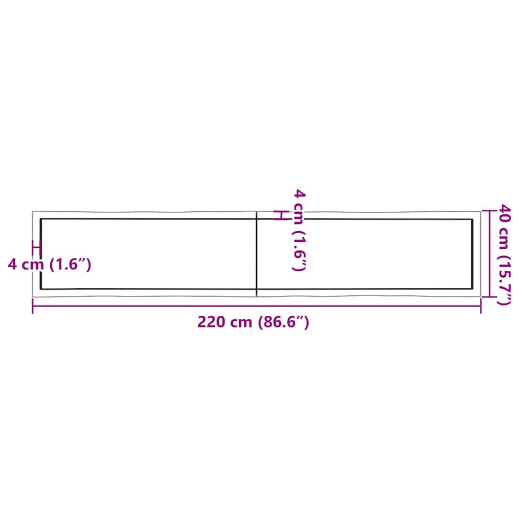 Dessus de table bois massif traité bordure assortie - XIOS