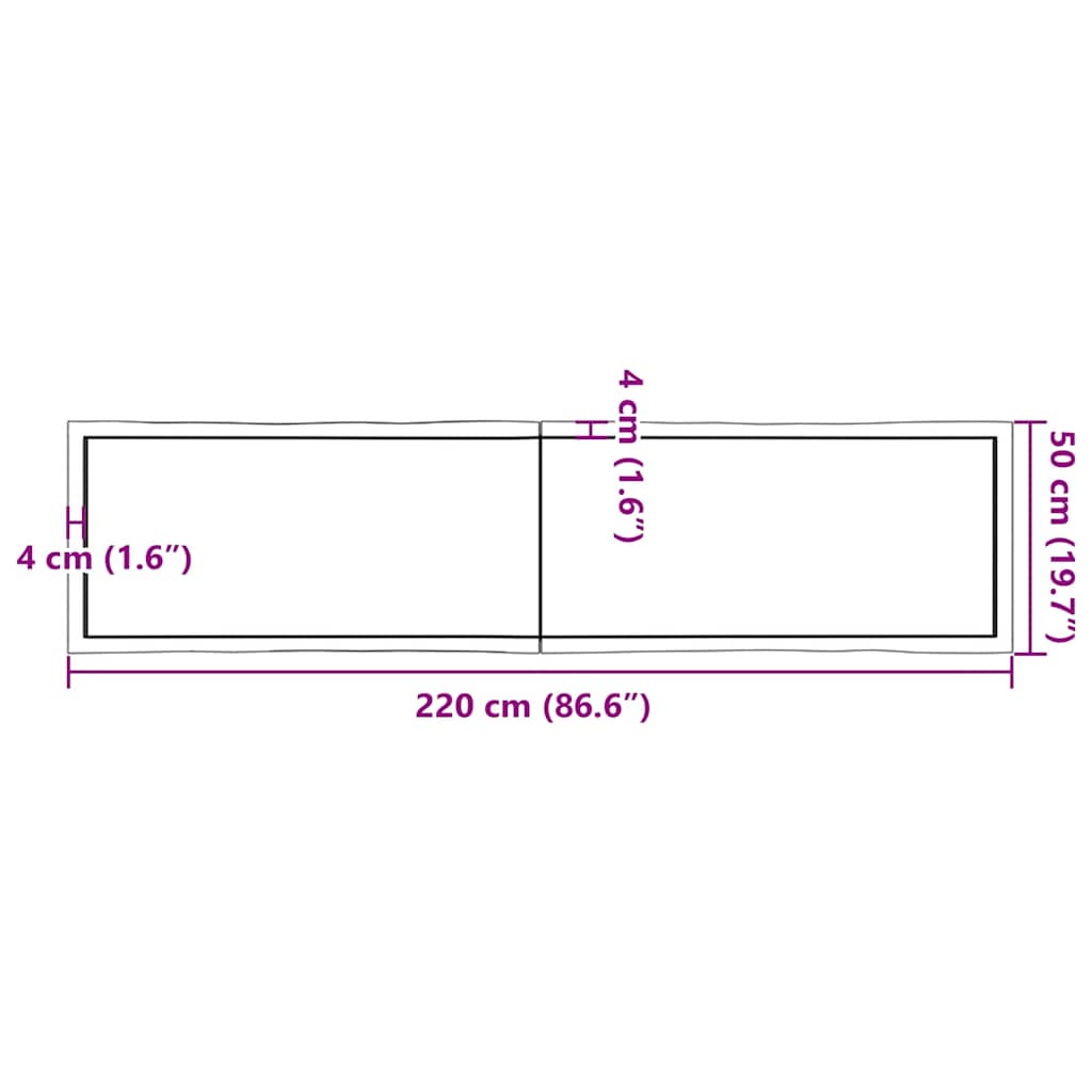 Dessus de table bois massif traité bordure assortie - XIOS
