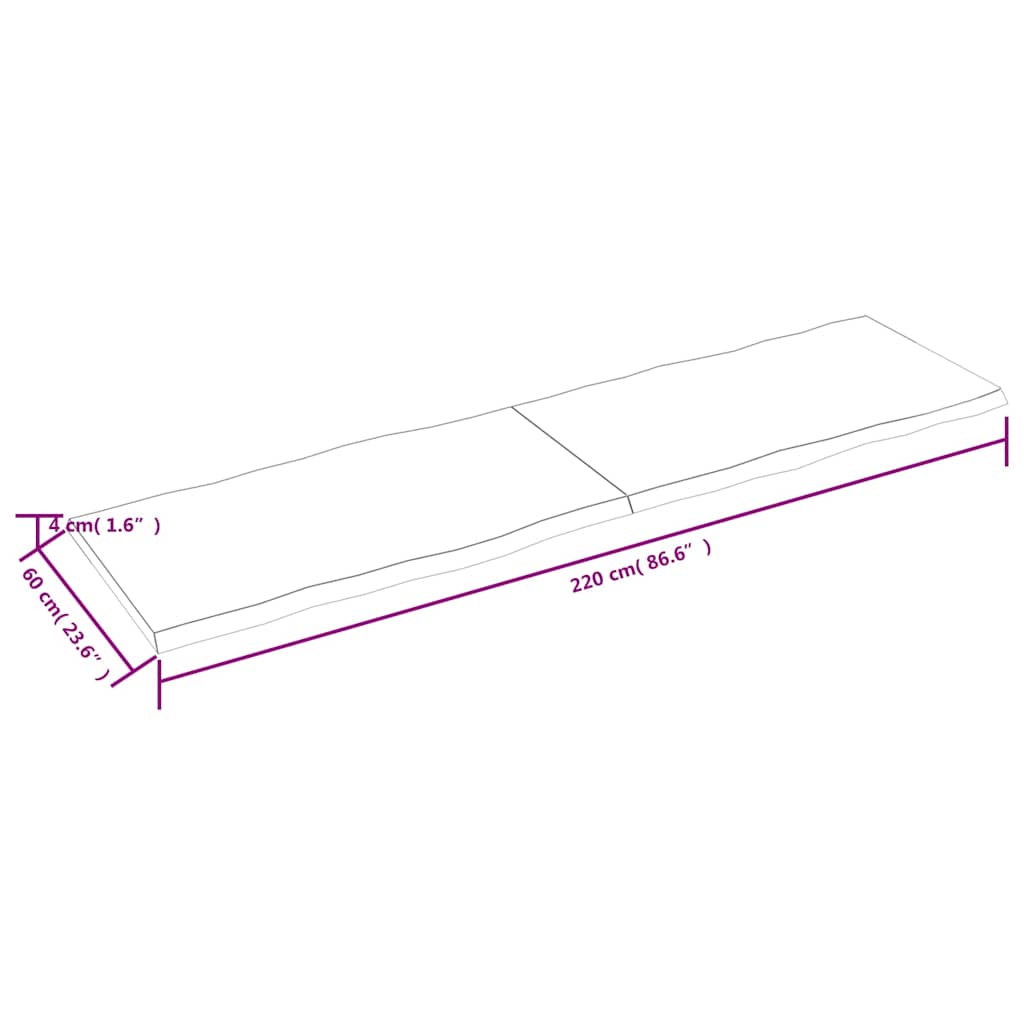 Dessus de table bois massif traité bordure assortie - XIOS