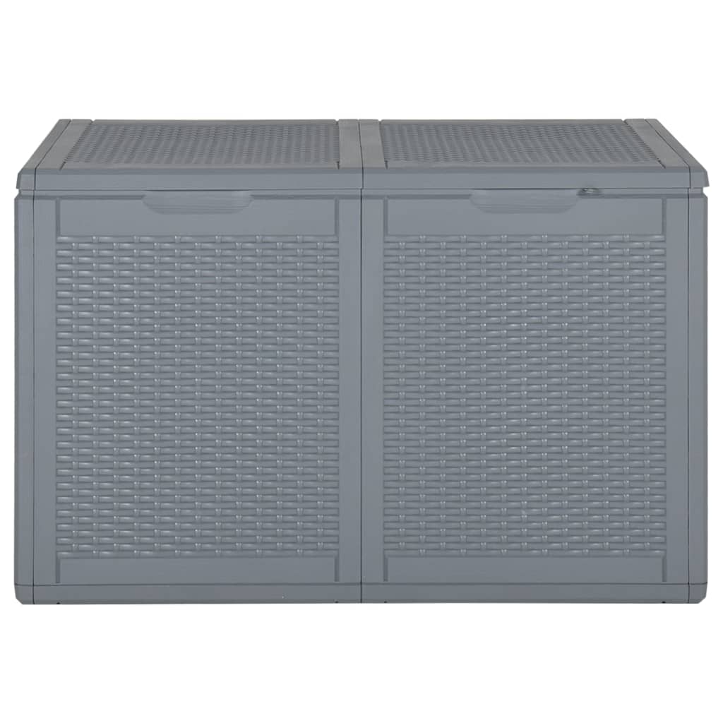 Boîte de rangement de jardin gris PP rotin 180 L Coffres de jardin vidaXL