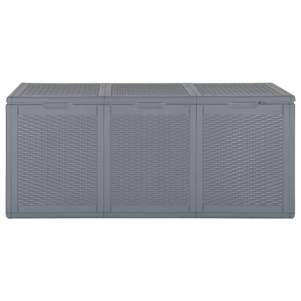Boîte de rangement de jardin gris PP rotin 270 L Coffres de jardin vidaXL