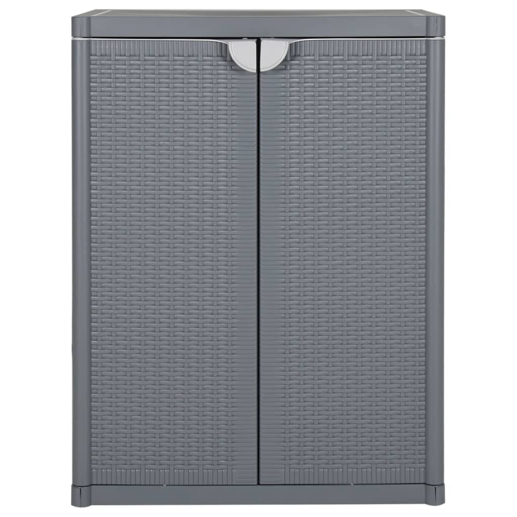 Armoire de rangement de jardin gris 65x45x88 cm PP rotin