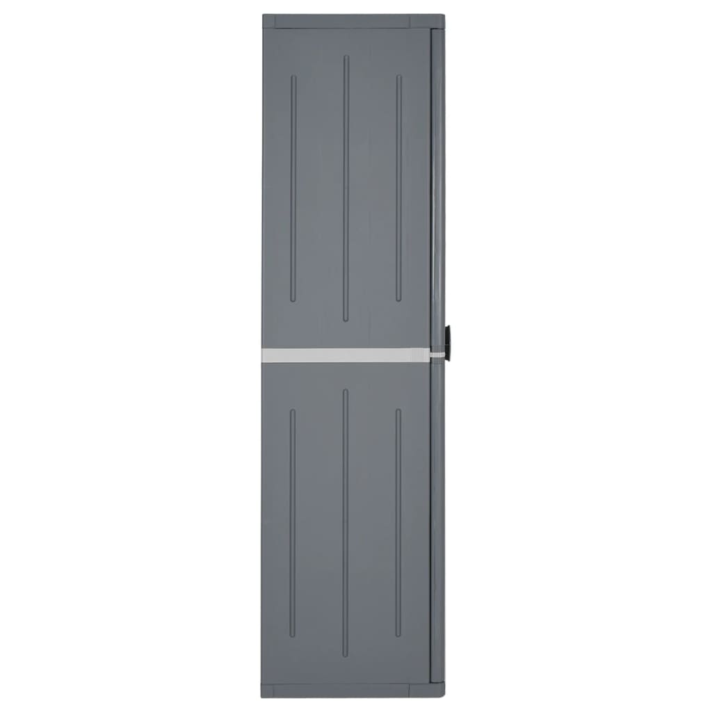 Armoire de rangement de jardin gris 65x45x172 cm PP rotin