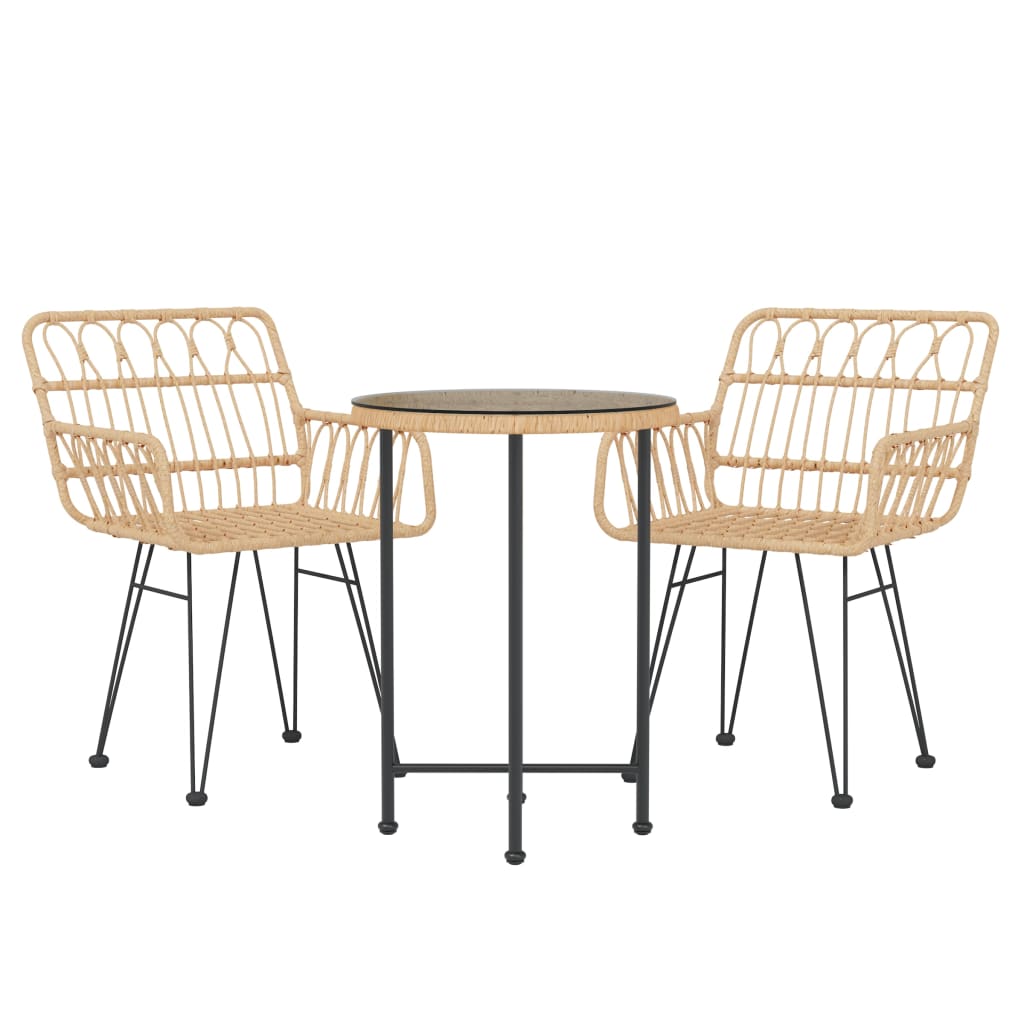 Ensemble à manger de jardin 3 pcs Résine tressée