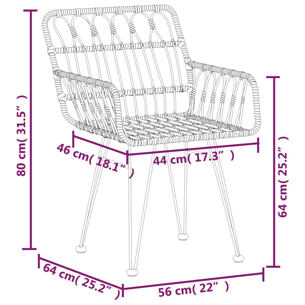 Ensemble à manger de jardin 9 pcs Résine tressée