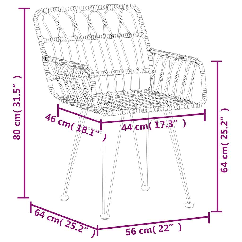 Ensemble à manger de jardin 5 pcs Noir Résine tressée