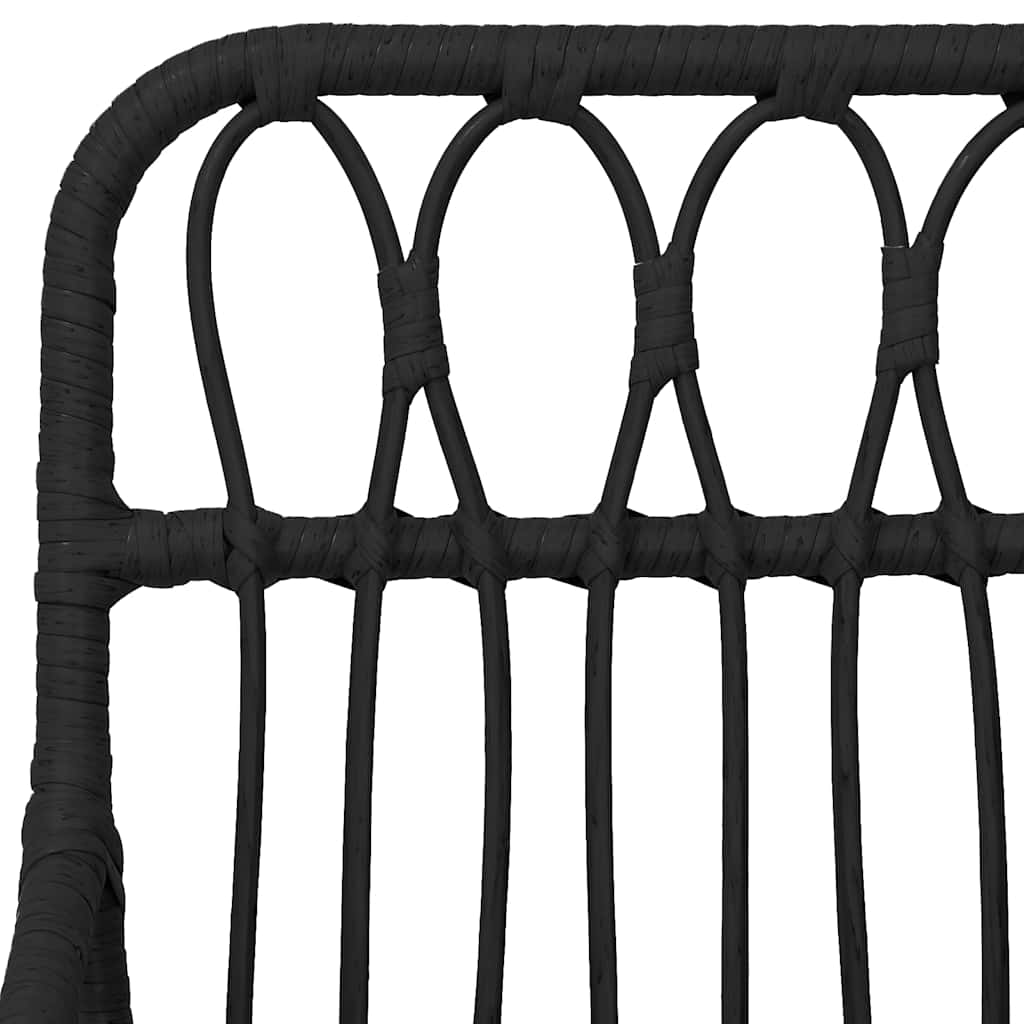 Ensemble à manger de jardin 7 pcs Noir Résine tressée