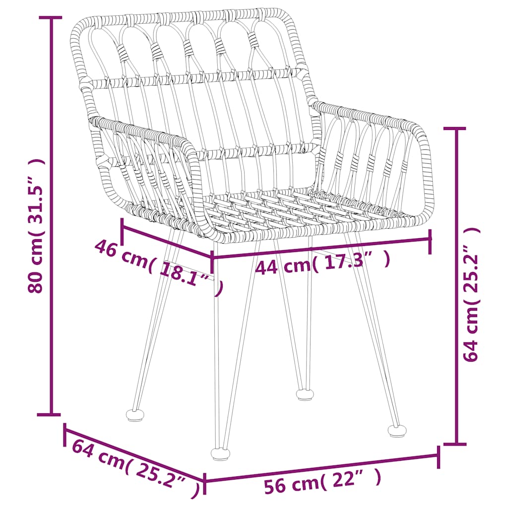 Ensemble à manger de jardin 7 pcs Noir Résine tressée