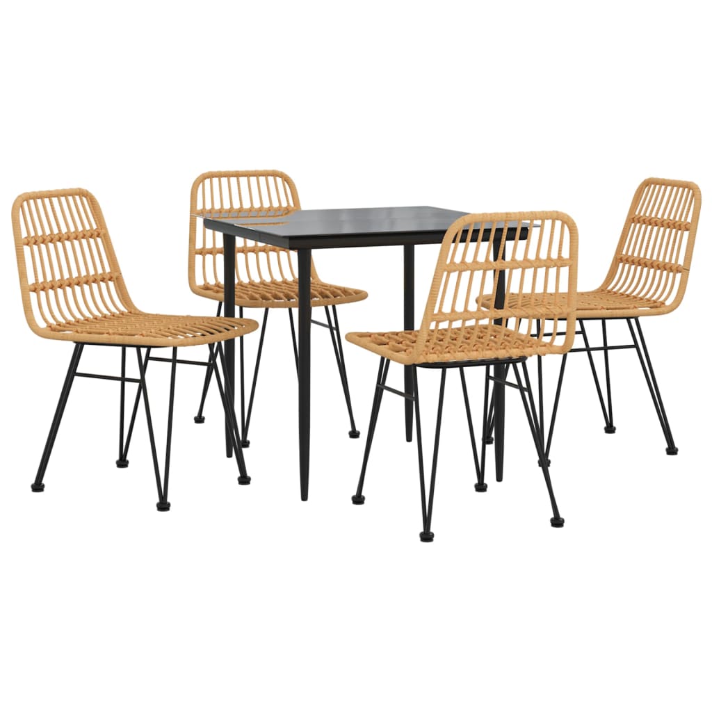 Ensemble à manger de jardin 5pcs Résine tressée