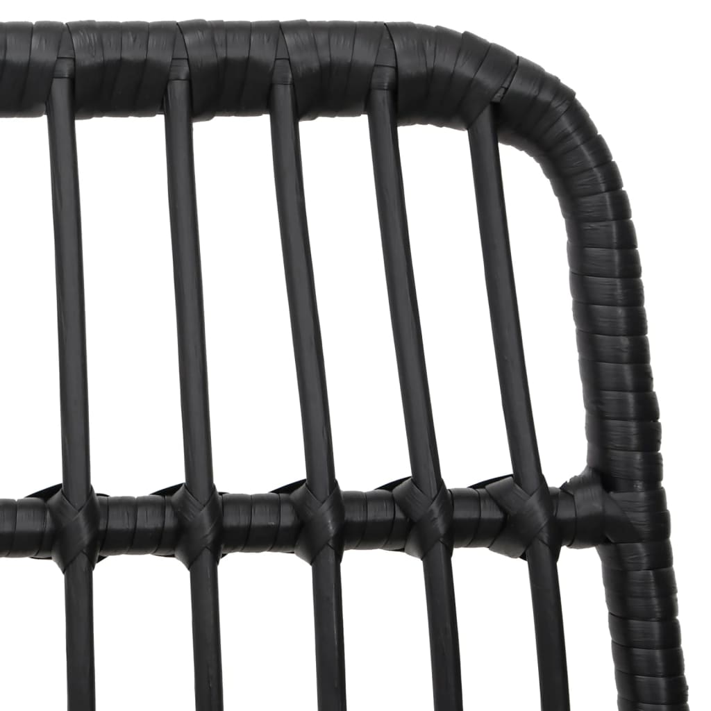 Ensemble à manger de jardin 7 pcs Noir Résine tressée