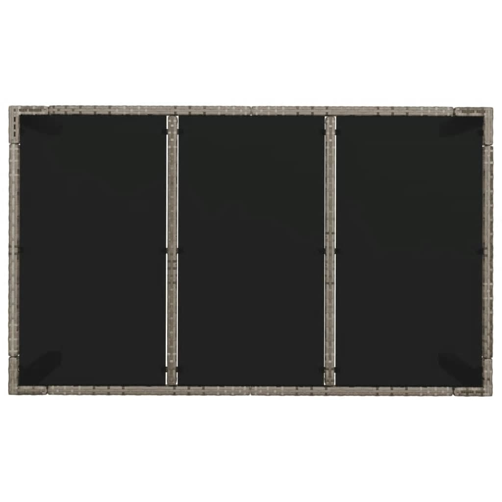 Ensemble à manger de jardin 5 pcs coussins gris résine tressée