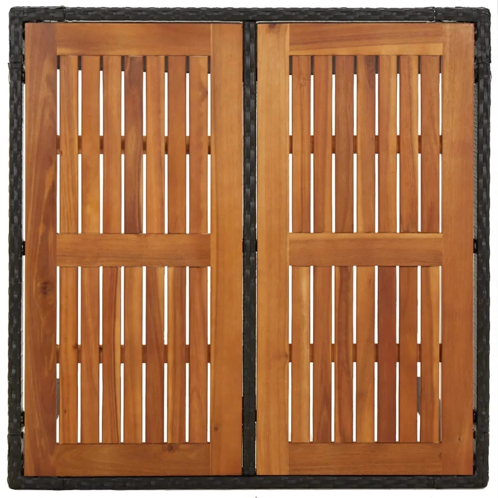 Ensemble à manger de jardin coussins 5pcs Noir Résine tressée