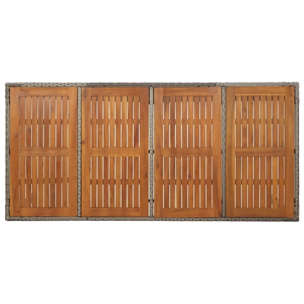 Ensemble à manger jardin et coussins 7 pcs gris rotin