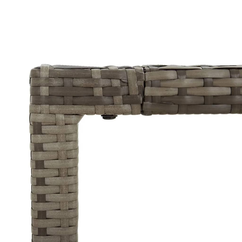 Ensemble à manger jardin et coussins 7 pcs gris rotin