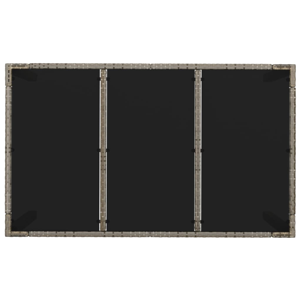Ensemble à manger de jardin 5 pcs coussins gris résine tressée