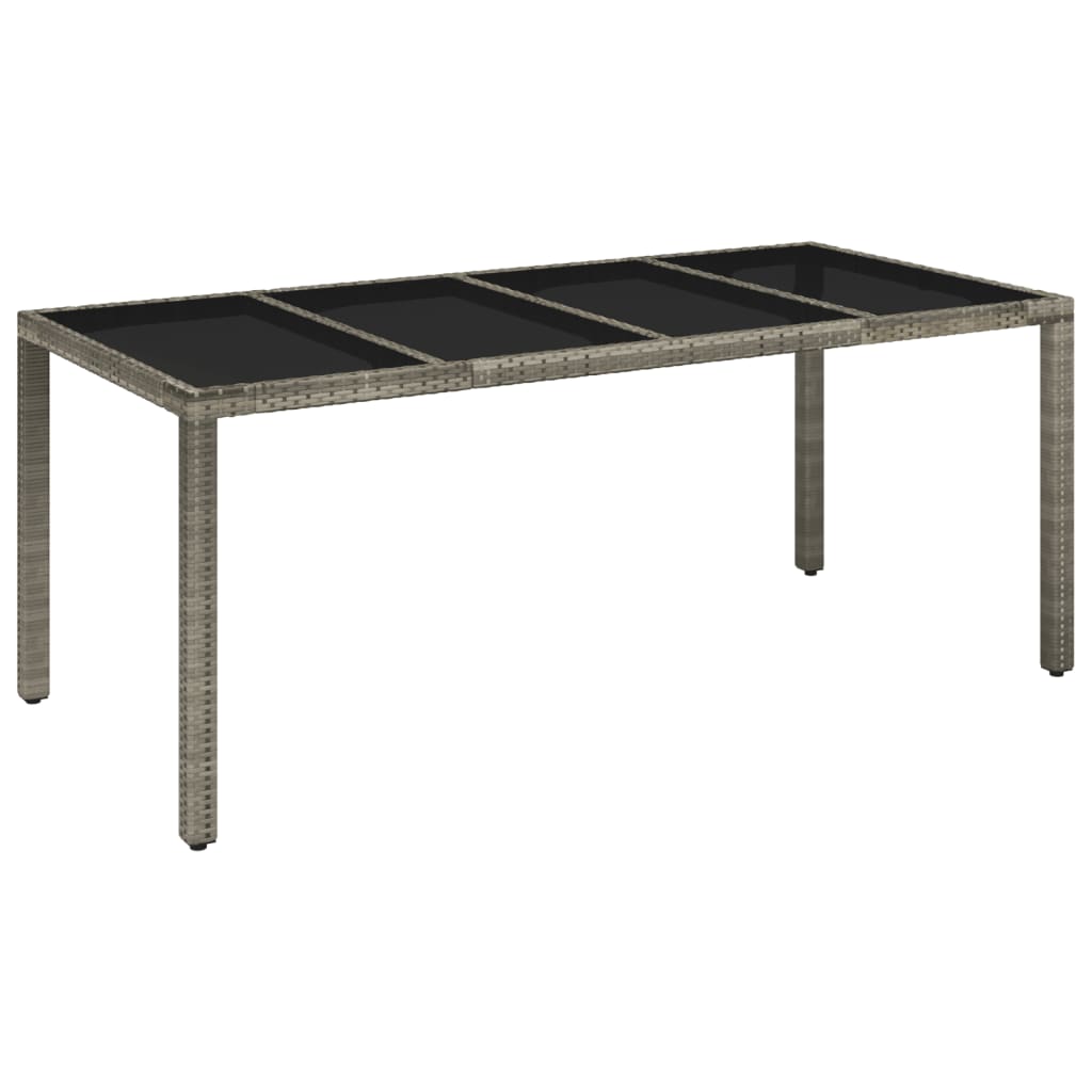 Ensemble à manger jardin et coussins 7 pcs gris rotin