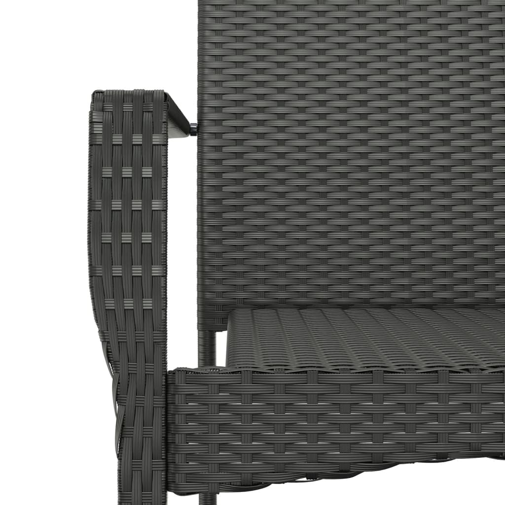 Ensemble à manger jardin 9pcs et coussins noir résine tressée