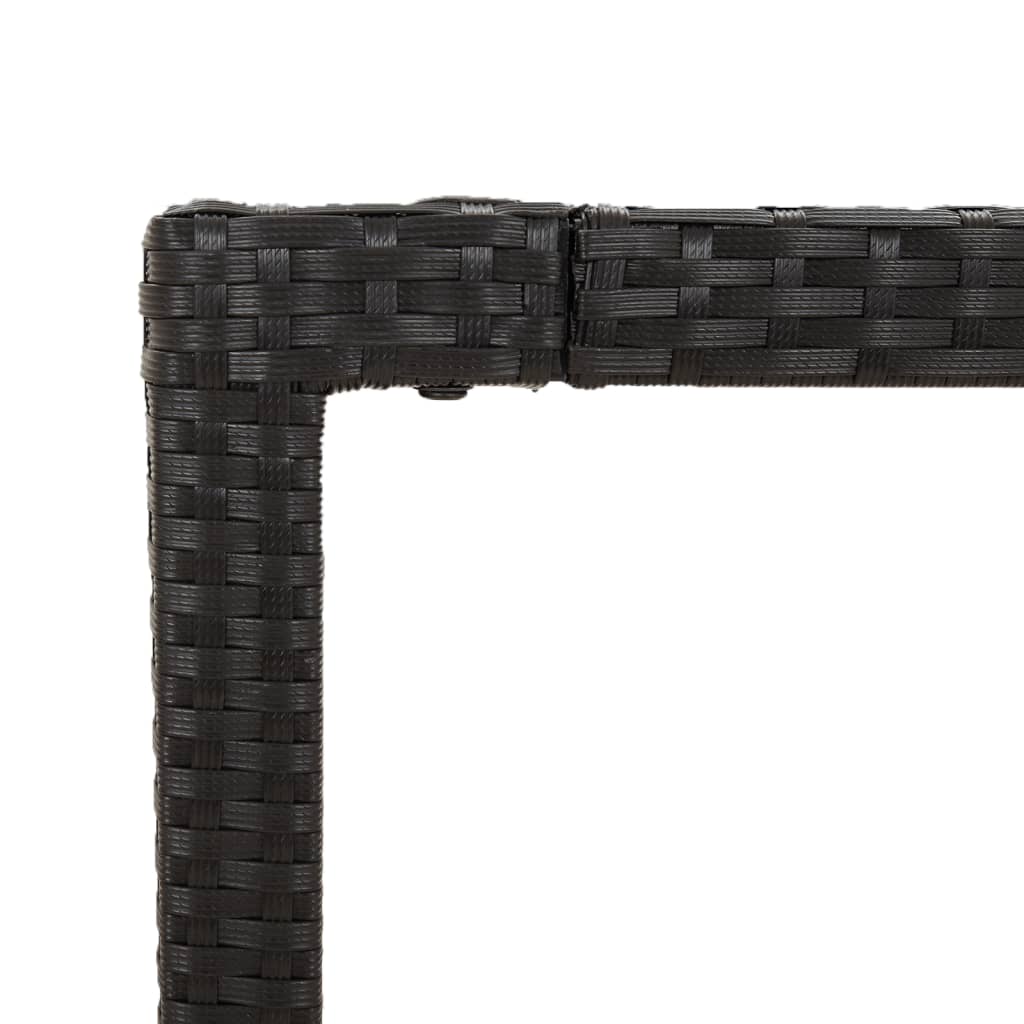 Ensemble à manger jardin 9pcs et coussins noir résine tressée