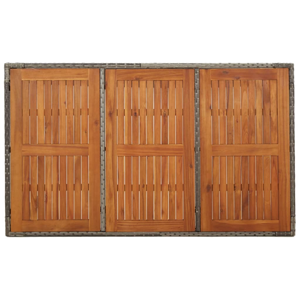 Ensemble à manger jardin et coussins 7 pcs gris rotin